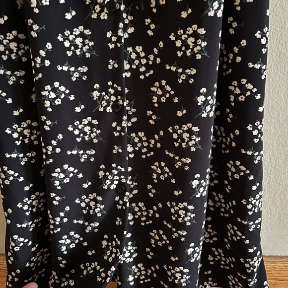 Long-Sleeved Button-Up Floral Midi Dress with Pockets - Uniqlo - Picture 6 of 7